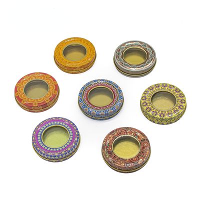 চা প্যাকেজিং বক্স প্রিন্টিং রাউন্ড স্পাইসের জন্য ছোট মেটাল টিনের ক্যান